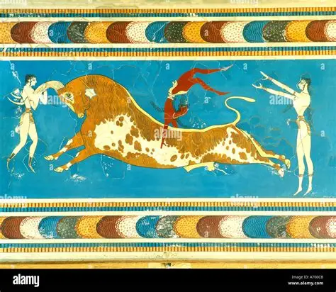 Bull jumping depiction from Minoan Crete